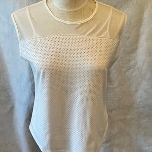 Sheer Necklined White Top